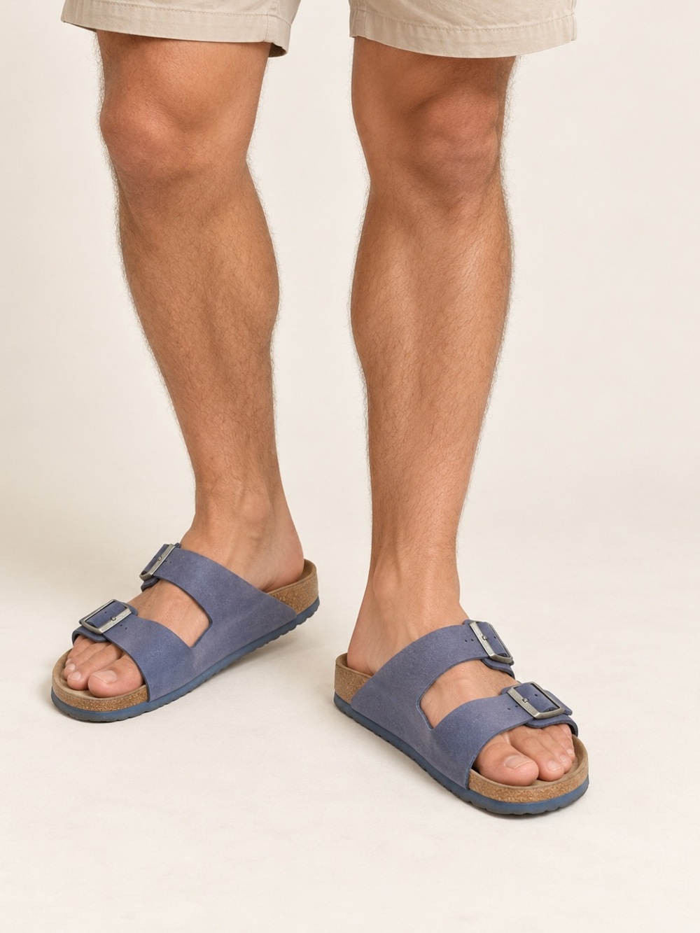 Birkenstock Blue Suede Two-Strap Sandals EU 43
